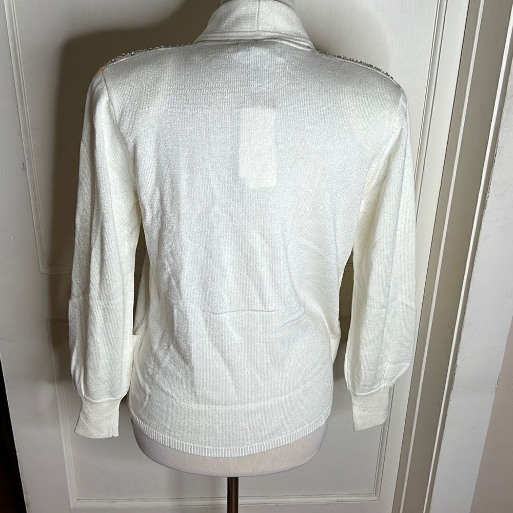 Drapers & Damon’s Rhinestone Cardigan Sweater Size Petite Medium Nwt - Picture 4 of 5